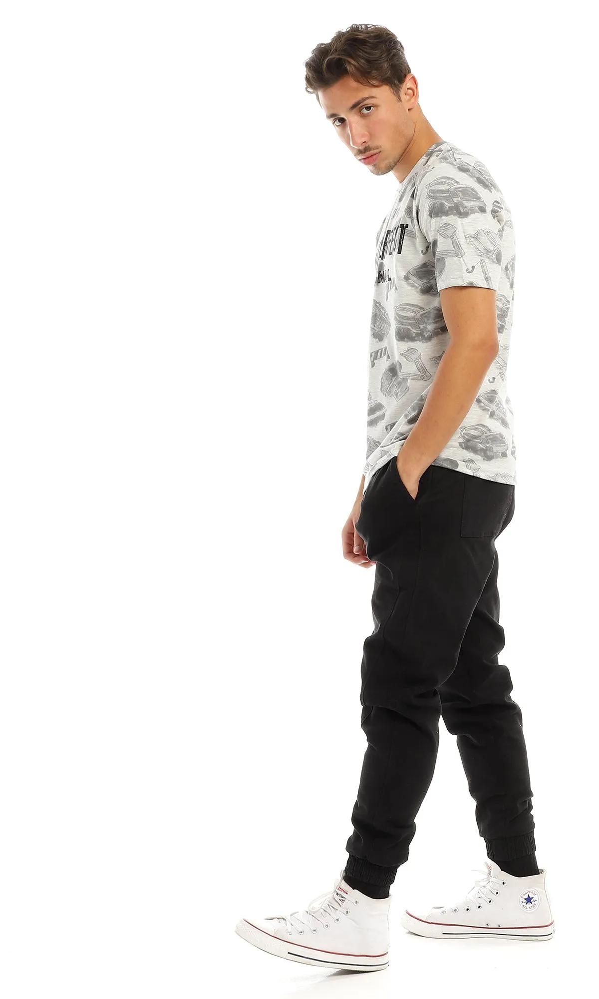 97375 "I'M Not Perfect I'M Original " Printed Grey T-Shirt