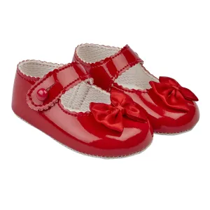 Baypods Girls Red Patent Soft Sole Pram Shoe