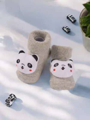Charming Baby Socks with 3D Panda Face – Soft and Playful Design
