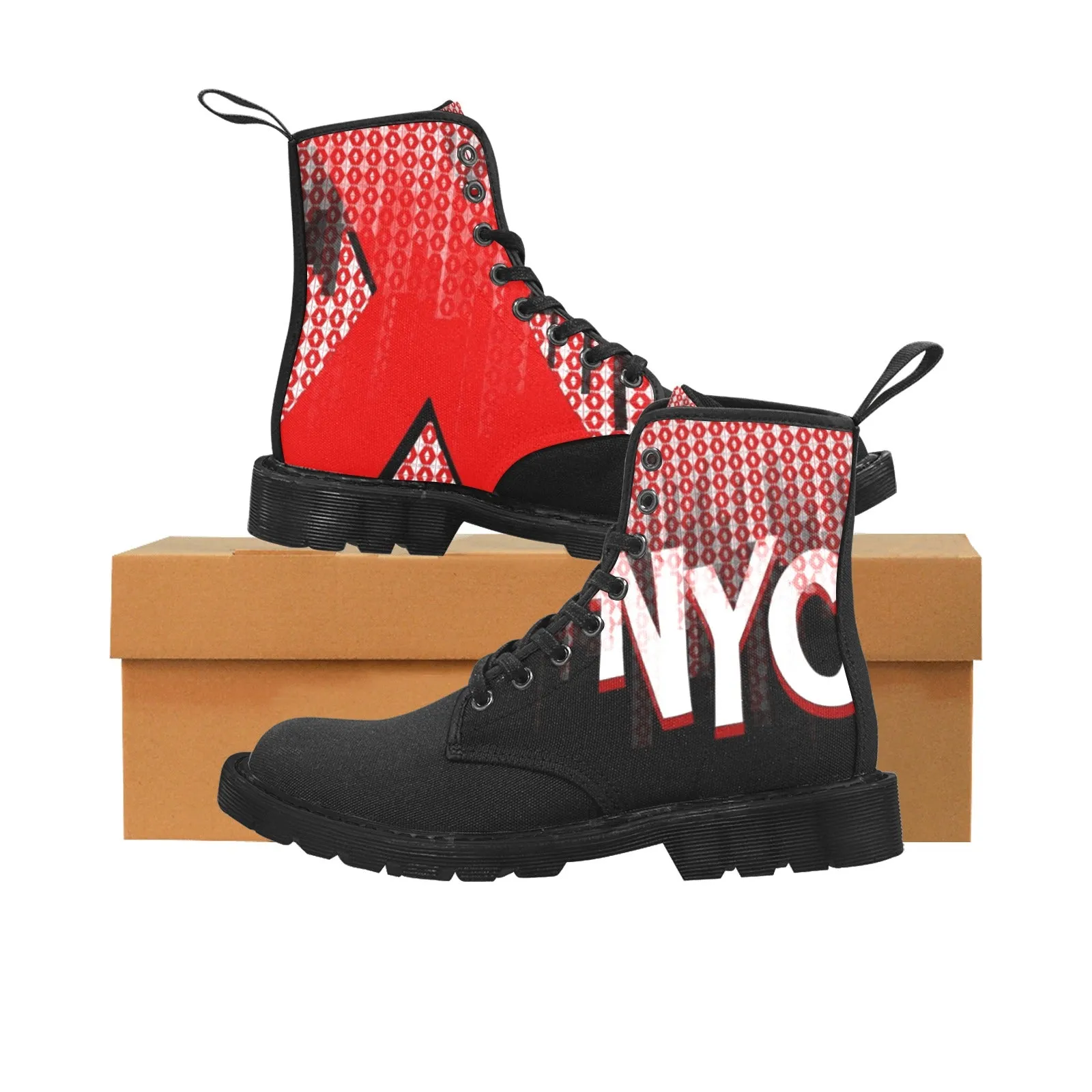 cityboy print Martin Boots for Men (Black) (Model 1203H)