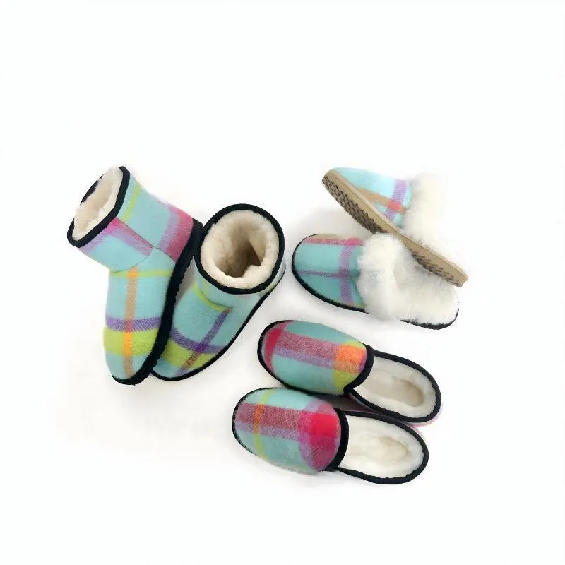 Classic Plaid Fleece Slippers – Cozy Comfort for Chilly Days