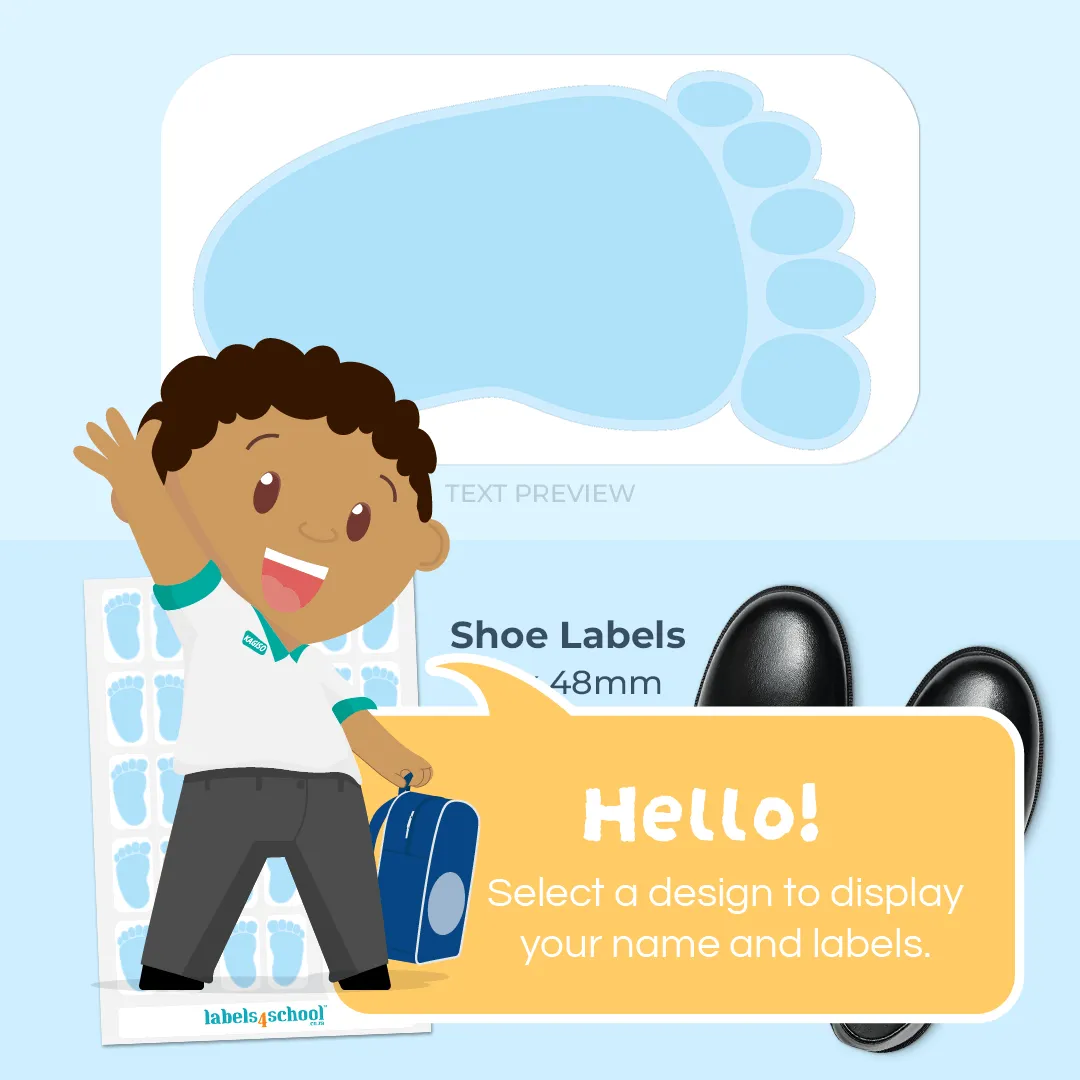 Colour Shoe Labels - Designer themes