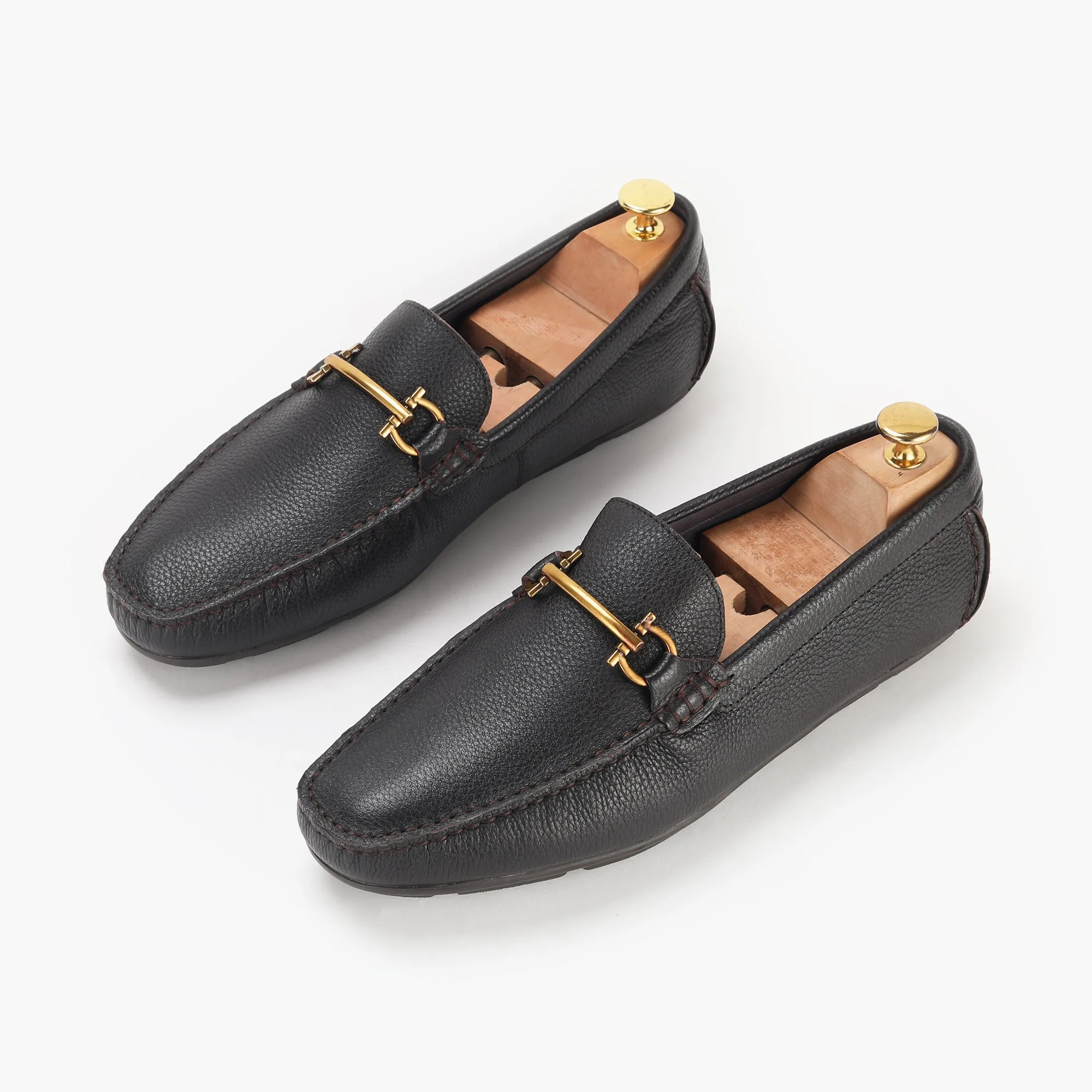 Horsebit Gold Buckle Loafers