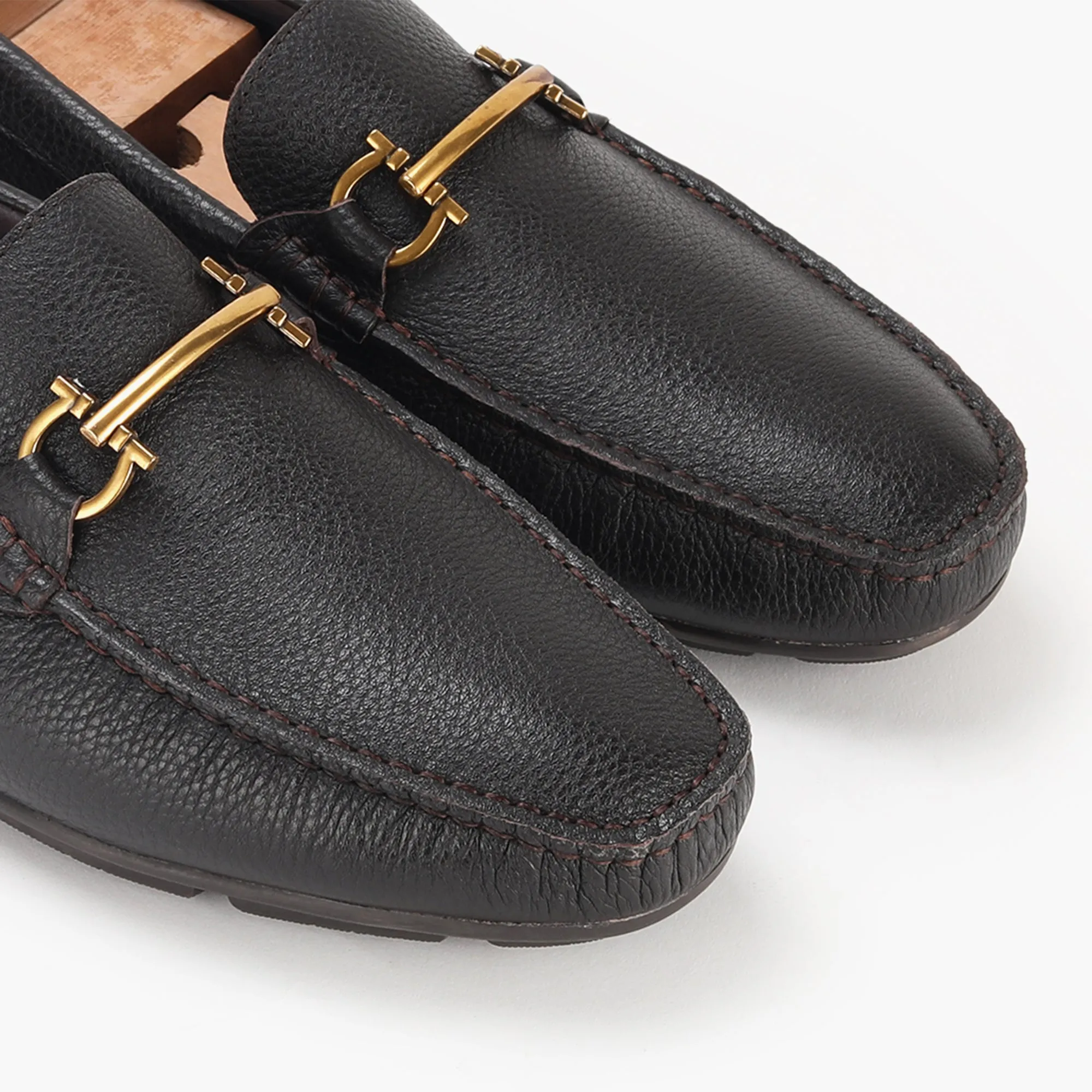 Horsebit Gold Buckle Loafers
