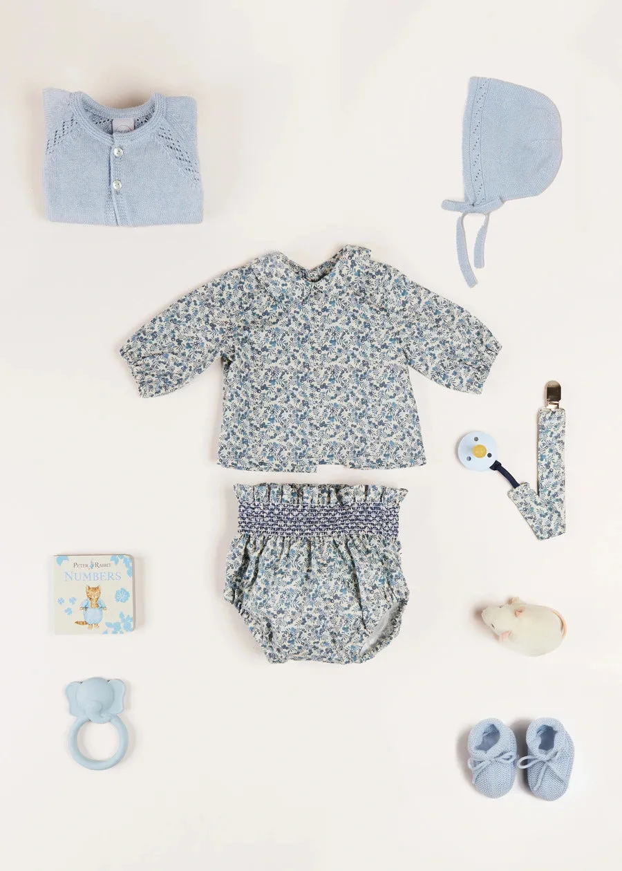Knitted Booties in Blue