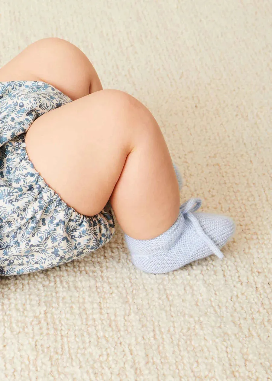 Knitted Booties in Blue
