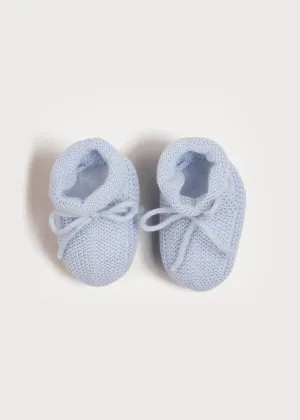 Knitted Booties in Blue