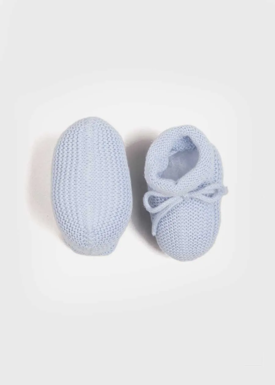 Knitted Booties in Blue