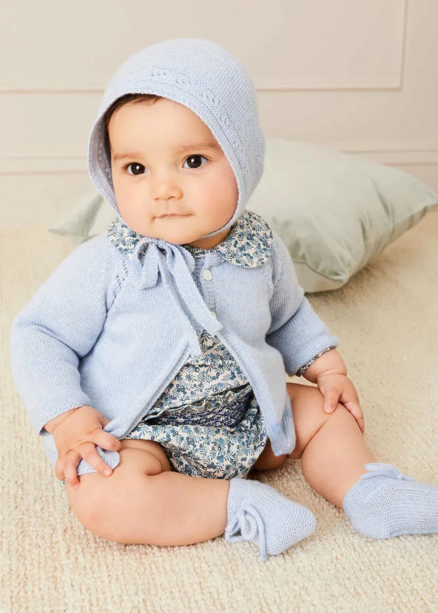 Knitted Booties in Blue