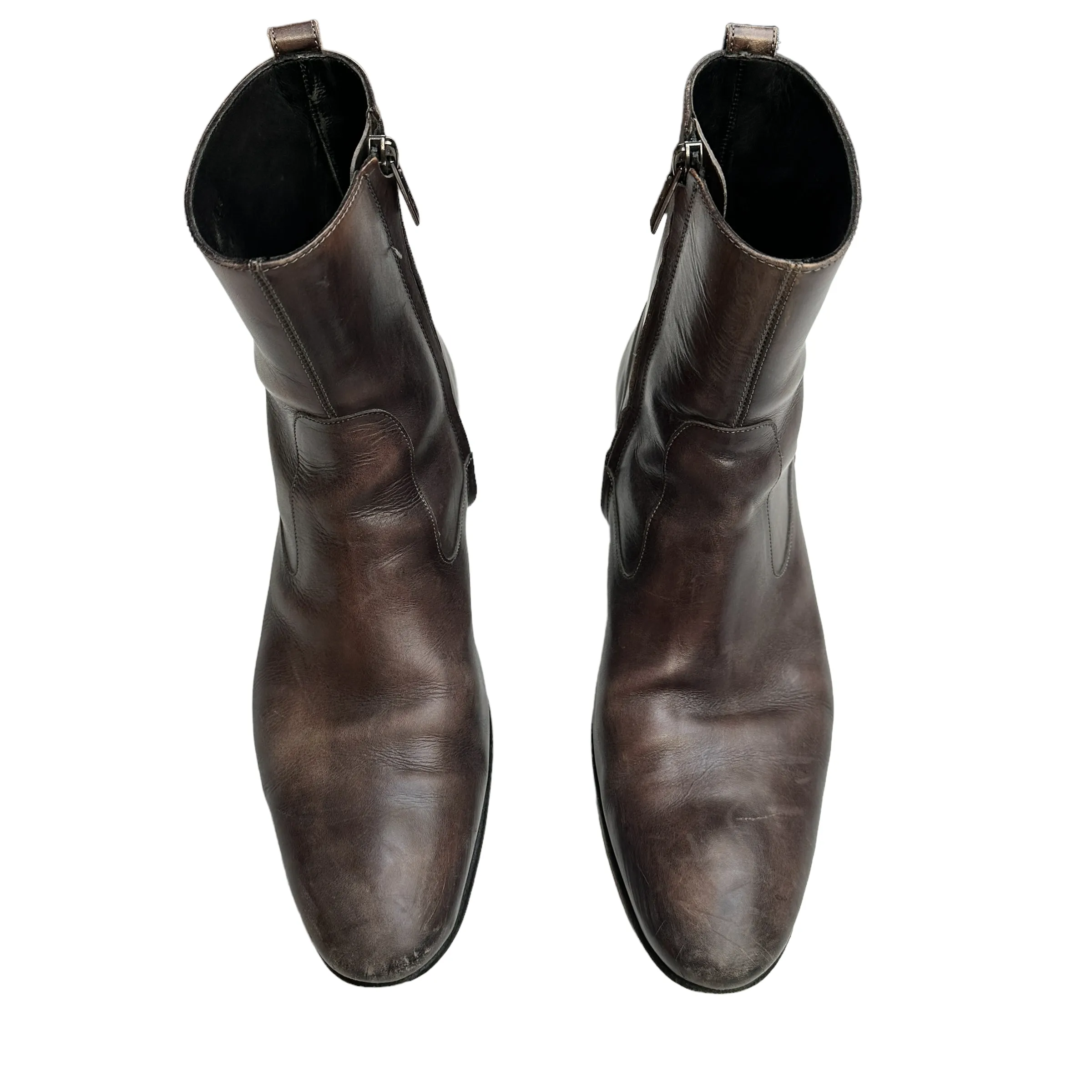 Men Brown Leather Boots - 43.5