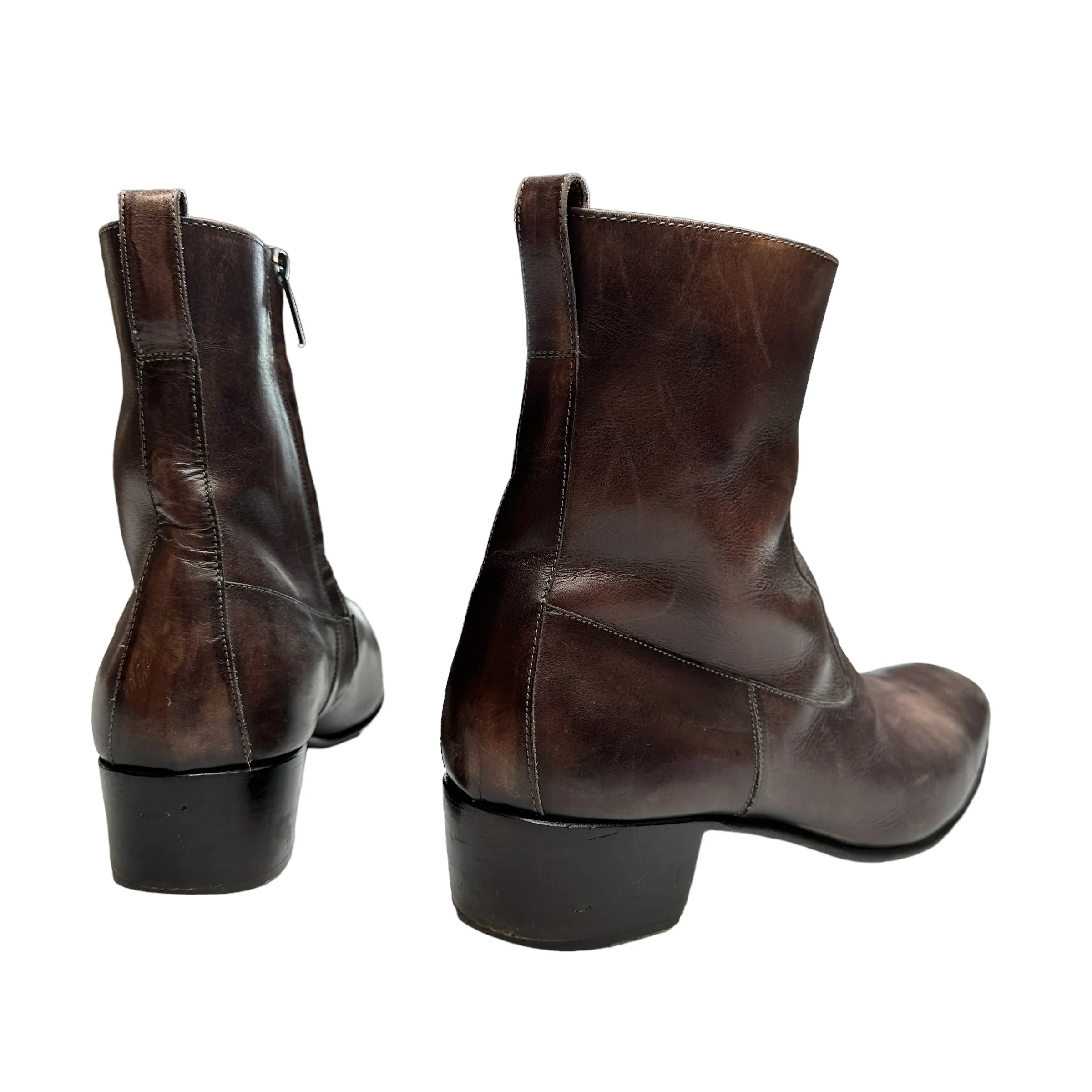 Men Brown Leather Boots - 43.5