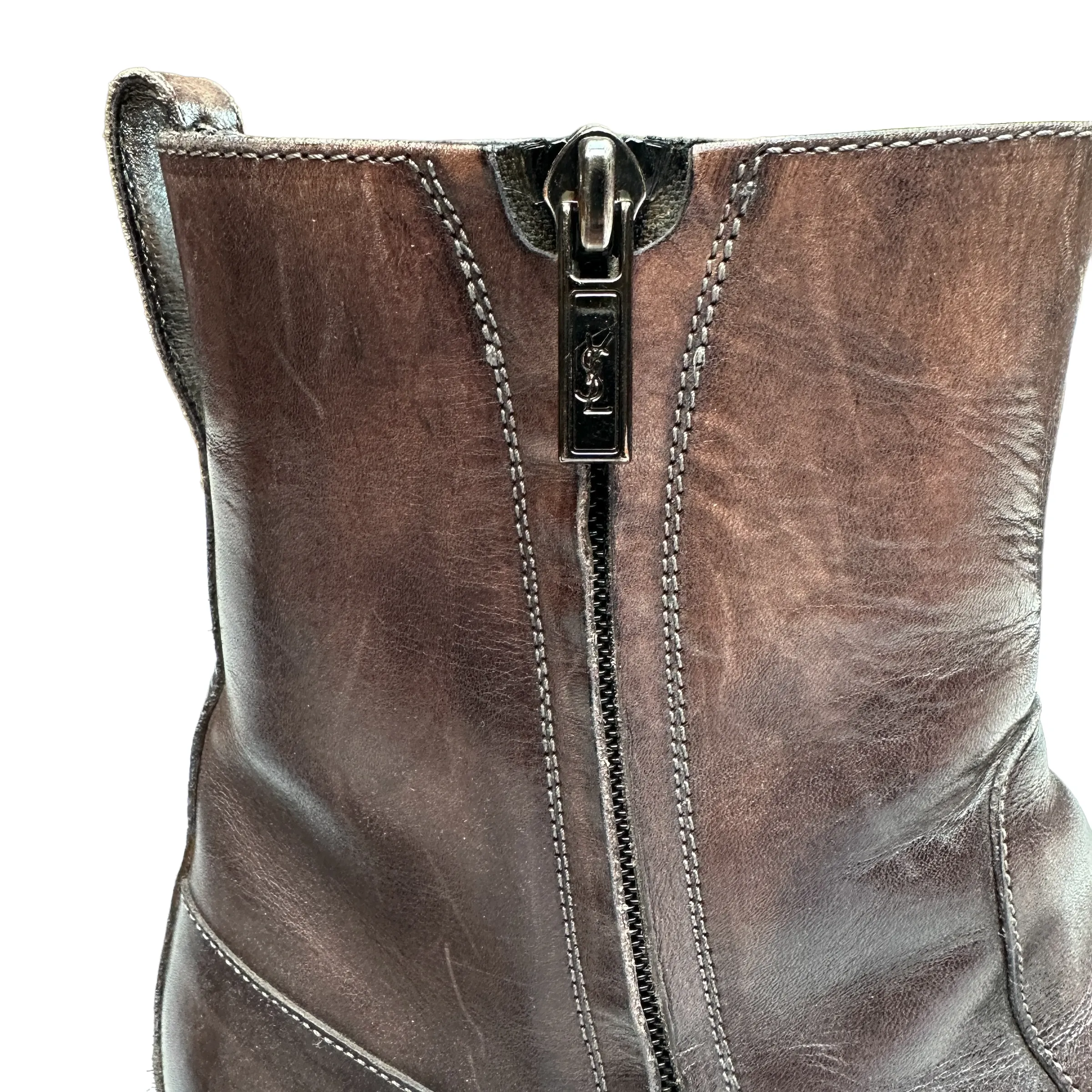 Men Brown Leather Boots - 43.5