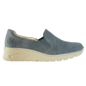 Rieker Wedge Shoes- N3363 - Blue