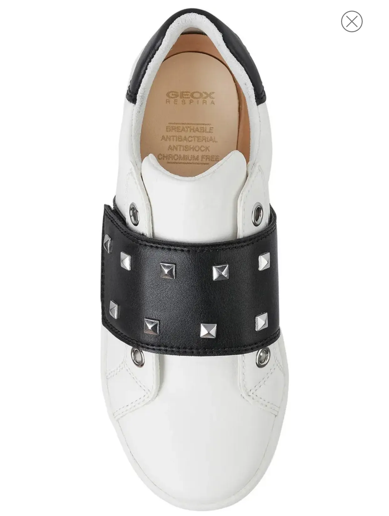 SALE Geox J Kathe Girl Velcro Black Band Sneaker