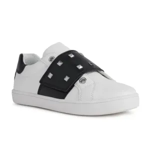 SALE Geox J Kathe Girl Velcro Black Band Sneaker