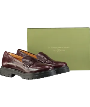 Sezane Red Albane Loafers  Glossy Burgundy UK 8 EU 41 👠