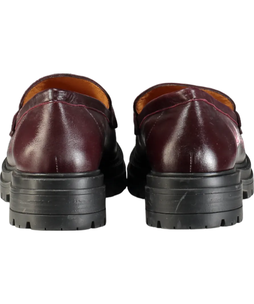 Sezane Red Albane Loafers  Glossy Burgundy UK 8 EU 41 👠