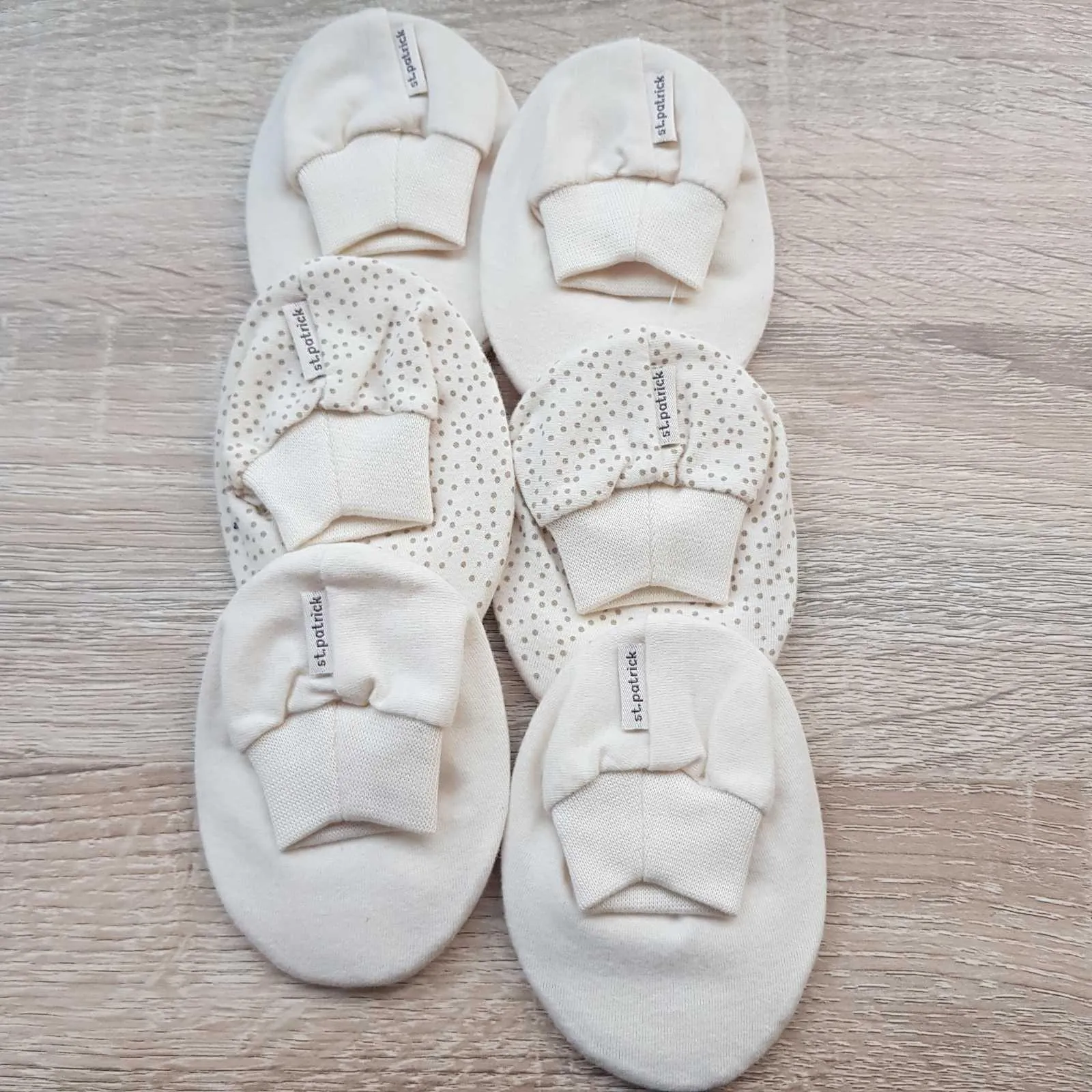 St. Patrick Organic Booties Plain/Polka 3's