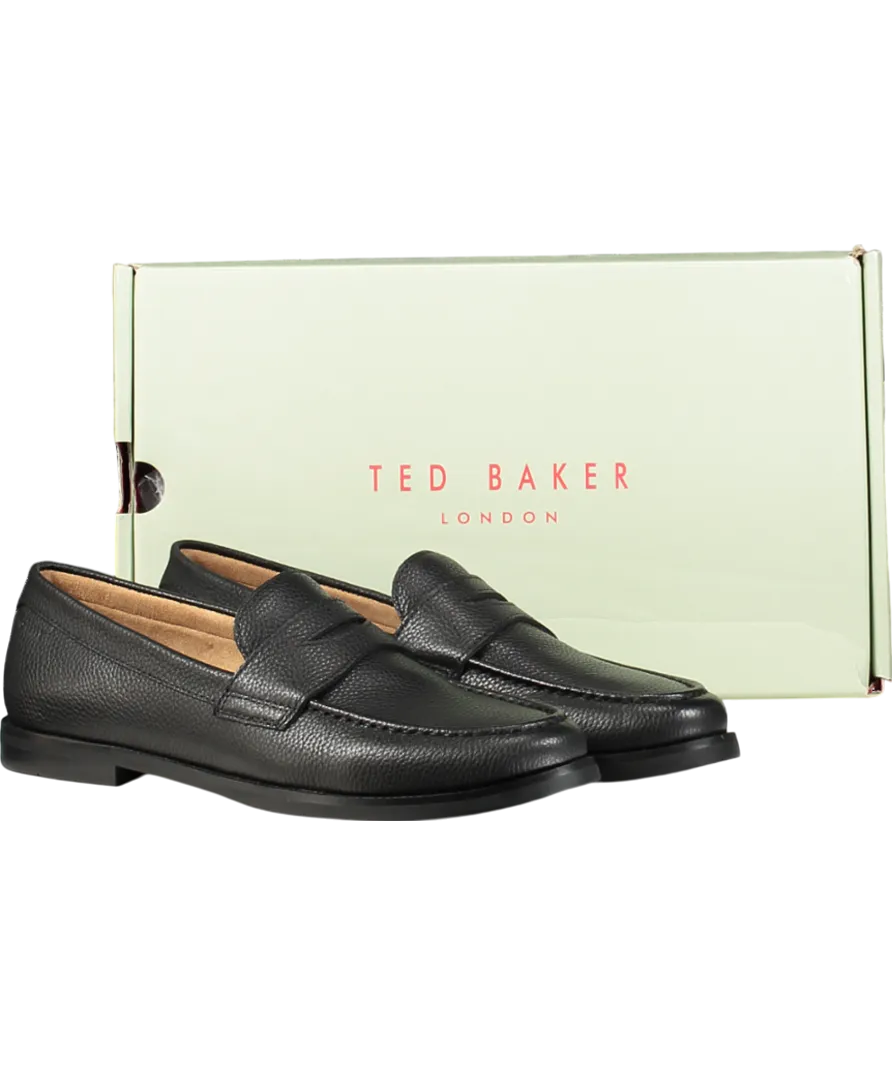 Ted Baker Black Parliament Grained Penny Loafers UK 10 EU 44 👞