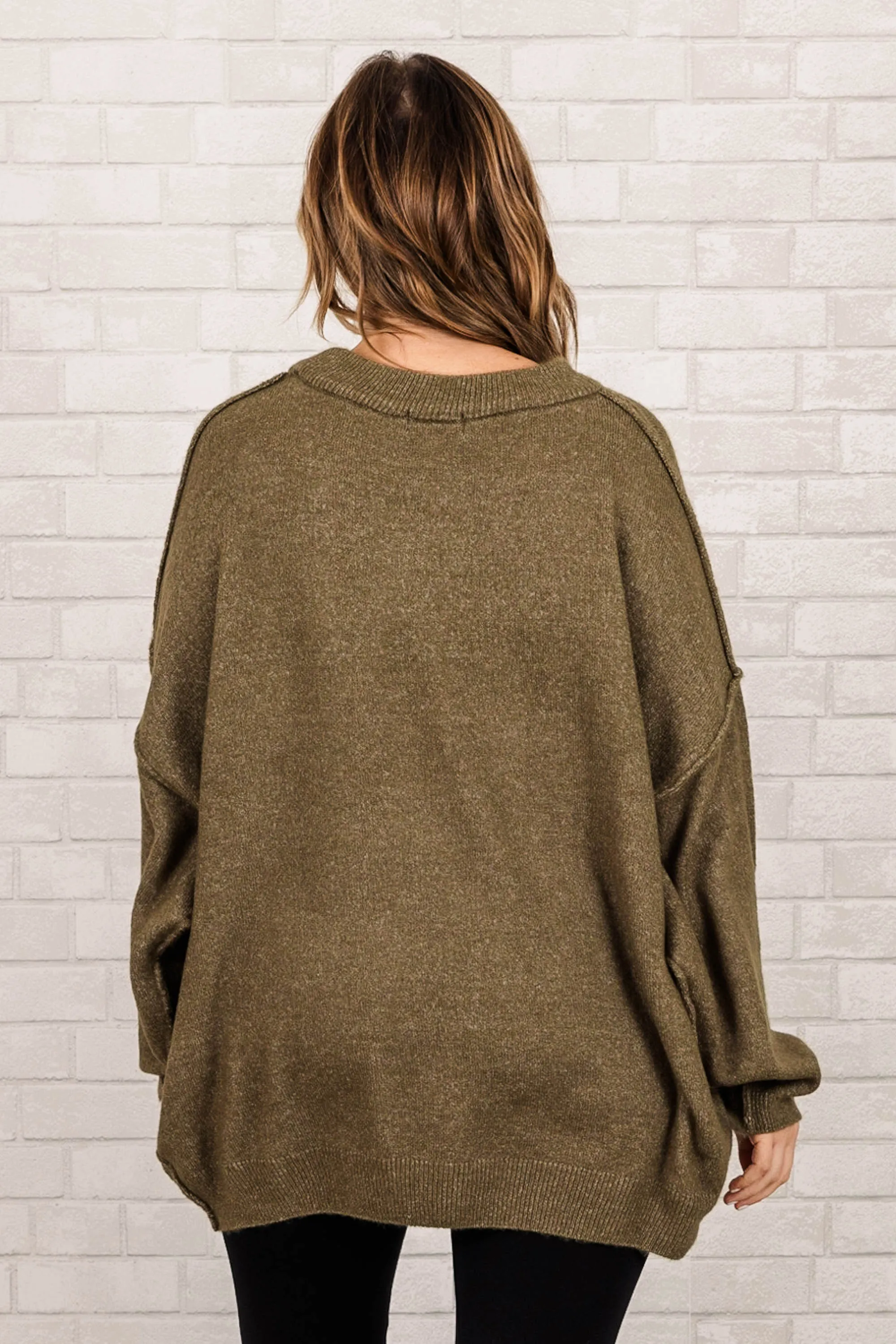 Too Comfy Sweater, Heather Olive